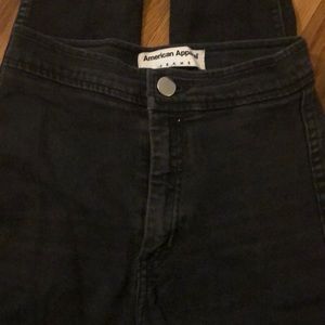 American Apparel High Rise Black Jean XS